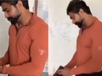 In a video, the man was seen inserting a magazine into the pistol and loading the weapon.