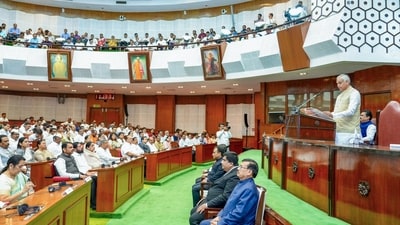 Maharashtra Governor Acharya Devvrat addresses the joint meeting of both the Houses during Maharashtra Assembly Budget Session 2026, at Vidhan Bhavan, in Mumbai. (@SunetraA_Pawar X) Maharashtra Governor Acharya Devvrat addresses the joint meeting of both the Houses during Maharashtra Assembly Budget Session 2026, at Vidhan Bhavan, in Mumbai. (@SunetraA_Pawar X)