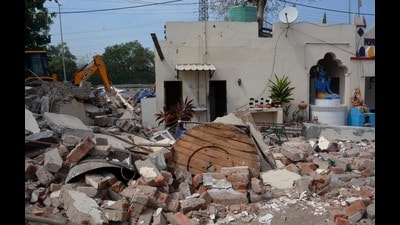 The Panchkula Metropolitan Development Authority had informed the deputy commissioner about the encroachments on March 14. (HT Photo)