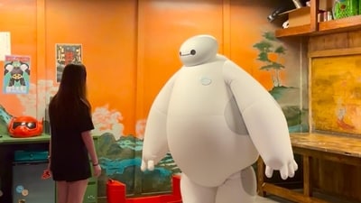 Baymax and other Disney icons make frequent appearances on the cruise. Photo: Soumya Srivastava Baymax and other Disney icons make frequent appearances on the cruise. Photo: Soumya Srivastava