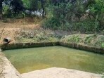 The waterhole in Aravallis at Baliawas. (Parveen Kumar/HT)