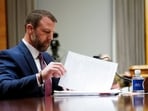 U.S. Senator Markwayne Mullin (R-OK), President Donald Trump's nominee to be Homeland Security secretary, testifies before a Senate Homeland Security and Governmental Affairs Committee confirmation hearing on Capitol Hill in Washington, D.C., U.S., March 18, 2026. REUTERS/Nathan Howard