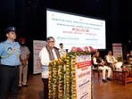 UT administrator Gulab Chand Kataria addressing the gathering on Wednesday. (HT Photo)