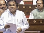 Union road transport and highways minister Nitin Gadkari speaks in the Rajya Sabha. (PTI) Union road transport and highways minister Nitin Gadkari speaks in the Rajya Sabha. (PTI)