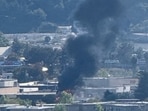 Smoke seen from the San Rafael fire in California.