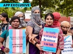 Members of the Odisha Transgenders Association stage a demonstration, demanding withdrawal of the Centre's proposed Transgender Persons (Protection of Rights) Amendment Bill, in Bhubaneswar.