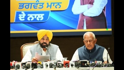 Chief minister Bhagwant Mann said the state government has raised the issue with both the Centre and the Rajasthan governments. (HT Photo) Chief minister Bhagwant Mann said the state government has raised the issue with both the Centre and the Rajasthan governments. (HT Photo)