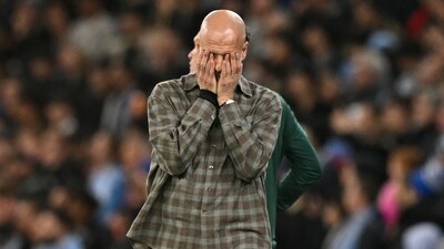 Manchester City's Spanish manager Pep Guardiola gestures on the touchline during the UEFA Champions League, round of 16 second leg football match between Manchester City and Real Madrid (AFP) Manchester City's Spanish manager Pep Guardiola gestures on the touchline during the UEFA Champions League, round of 16 second leg football match between Manchester City and Real Madrid (AFP)