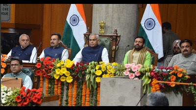 Last day of Budget Session of Haryana Vidhan Sabha at Chandigarh. (HT Photo) Last day of Budget Session of Haryana Vidhan Sabha at Chandigarh. (HT Photo)