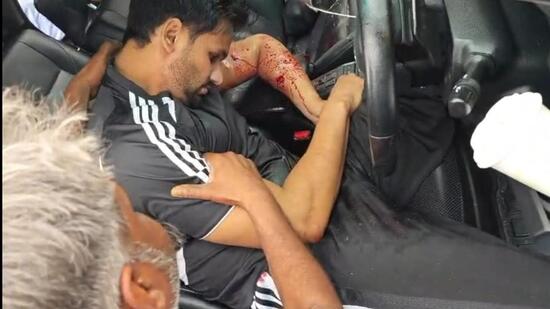 Property dealer Charanpreet Singh, who was shot dead in his SUV outside a gym in the Sector 9 market in Chandigarh on Wednesday afternoon. (HT Photo)