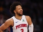 Cade Cunningham #2 of the Detroit Pistons looks on in the second half while playing the Philadelphia 76ers Cade Cunningham #2 of the Detroit Pistons looks on in the second half while playing the Philadelphia 76ers