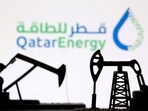 3D-printed oil pump jacks and the QatarEnergy logo appear in this illustration taken March 2, 2026. 