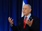 Israeli Prime Minister Benjamin Netanyahu speaks during a press conference, amid the US-Israel conflict with Iran