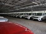 A file photo of Maruti Suzuki car plant in India.