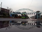 Gram it: As it continues to drizzle in Delhi, this part of the city near Pragati Maidan provides amble view for the shutterbug to capture the reflection of a DTC bus and the foot over bridge, in a puddle. As per IMD, light rain and windy conditions will persist today and yellow alert shall remain in effect. 