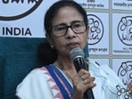 West Bengal chief minister Mamata Banerjee during the announcement of candidate list for upcoming assembly election at her residence in Kolkata (HT Photo/Samir Jana)