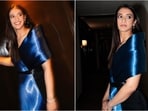 Cricketer Smriti Mandhana shines in stunning blue metallic gown. Cricketer Smriti Mandhana shines in stunning blue metallic gown.