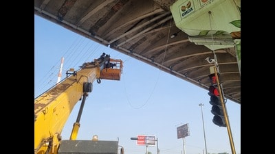 Four-km stretch flagged for heavy traffic; cameras to aid crash tracking and detect violations during peak hours. (HT) Four-km stretch flagged for heavy traffic; cameras to aid crash tracking and detect violations during peak hours. (HT)