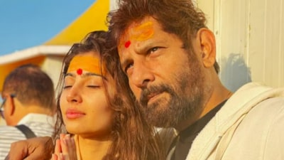 Sara Arjun with father Raj Arjun Sara Arjun with father Raj Arjun