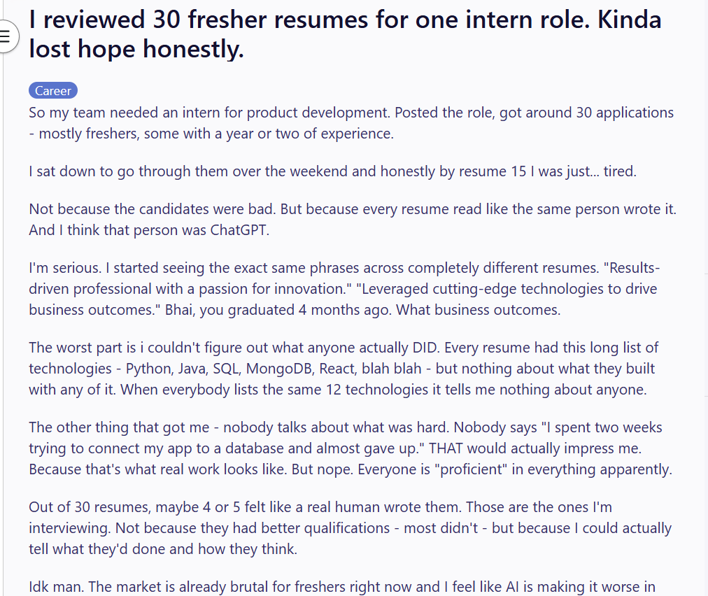 Screengrab of the Reddit post. (Reddit) Screengrab of the Reddit post. (Reddit)