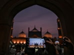 Gram it: An illuminated view of the Jama Masjid as several visitors gathered here to break their fast on Friday. Such was the scene on the last day of Ramzan, which heralds Eid, today. Eid mubarak! 