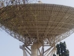 BSNL antennas were once part of India’s international satellite communication network before it became obsolete following the shift to optical fibre technology. (HT PHOTO)