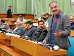 Chief minister Sukhvinder Singh Sukhu addressing the assembly in Shimla on Thursday. (HT photo) Chief minister Sukhvinder Singh Sukhu addressing the assembly in Shimla on Thursday. (HT photo)