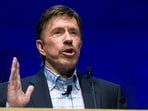 Actor Chuck Norris speaks during the National Rifle Association's 139th annual meeting in Charlotte, North Carolina