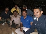 Dr Prashant Nandwate ( 2nd from left) with the rescue team. (HT PHOTO)