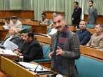 Himachal Pradesh chief minister Sukhvinder Singh Sukhu in the assembly in Shimla. (HT)
