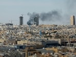 Smoke rises above the city, amid the US-Israeli conflict with Iran, in Riyadh, Saudi Arabia. (Reuters) 