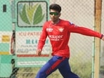 Lucknow Super Giants fast bowler Mayank Yadav during a training session in Lucknow. (HT Photo)