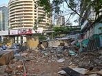 Slum on the footpath demolished by BMC near Gawade Chowk in Prabhadevi. Mumbai, India. Mar 17, 2026. (Photo by Raju Shinde/HT Photo) (Raju Shinde) Slum on the footpath demolished by BMC near Gawade Chowk in Prabhadevi. Mumbai, India. Mar 17, 2026. (Photo by Raju Shinde/HT Photo) (Raju Shinde)
