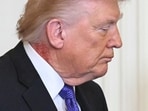 US President Donald Trump looks on during a Medal of Honor ceremony on March 2 for retired Army Command Sgt Major Terry P Richardson, who served in the Vietnam War, and two others.