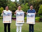 Pushkar Singh Dhami releases the Panchang calendar at his residence in Dehradun.