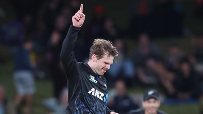 Lockie Ferguson was the pick of the bowlers for New Zealand – although he only took one wicket, he only conceded 9 runs in his four-over spell, keeping things extremely quiet. (AFP) Lockie Ferguson was the pick of the bowlers for New Zealand – although he only took one wicket, he only conceded 9 runs in his four-over spell, keeping things extremely quiet. (AFP)