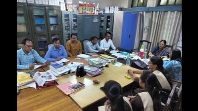 Experts of ELTI-Prayagraj in discussion for redesigning the English curriculum for the DElEd course. (HT FILE PHOTO) Experts of ELTI-Prayagraj in discussion for redesigning the English curriculum for the DElEd course. (HT FILE PHOTO)