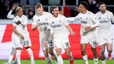 Nottingham Forest reached the Europa League quarter-finals (AFP) Nottingham Forest reached the Europa League quarter-finals (AFP)