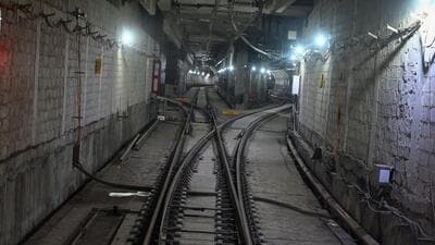 Mumbai, India. Sep 24, 2024: First look at newly constructed Metro Line 3, also known as the Aqua Line, ahead of the inauguration of Mumbai's first underground Metro. Mumbai, India. Sep 24, 2024. (Photo by Raju Shinde/HT Photo) (Hindustan Times) Mumbai, India. Sep 24, 2024: First look at newly constructed Metro Line 3, also known as the Aqua Line, ahead of the inauguration of Mumbai's first underground Metro. Mumbai, India. Sep 24, 2024. (Photo by Raju Shinde/HT Photo) (Hindustan Times)
