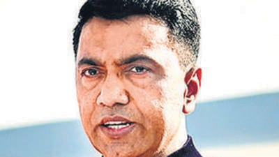 Panaji: Goa Chief Minister Pramod Sawant addresses during the celebrations of Goa Liberation Day, at Taleigao in Panaji, Monday, Dec. 19, 2022. (PTI Photo)(PTI12_19_2022_000183A) (PTI) Panaji: Goa Chief Minister Pramod Sawant addresses during the celebrations of Goa Liberation Day, at Taleigao in Panaji, Monday, Dec. 19, 2022. (PTI Photo)(PTI12_19_2022_000183A) (PTI)
