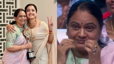 Rashmika Mandanna with Vijay Deverakonda’s mother Rashmika Mandanna with Vijay Deverakonda’s mother