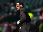 A.J. Brown #11 of the Philadelphia Eagles warms up prior to a game the NFC Wild Card Playoff game against the San Francisco 49ers A.J. Brown #11 of the Philadelphia Eagles warms up prior to a game the NFC Wild Card Playoff game against the San Francisco 49ers