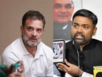 Rahul Gandhi and Guru Prakash Paswan. (PTI/HT)