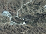 A satellite image shows an overview of the Pickaxe Mountain tunnel complex in Natanz, Iran, March 7, 2026