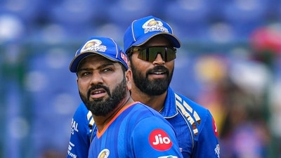 Mumbai Indians captain Hardik Pandya and his teammate Rohit Sharma during the Indian Premier League (IPL) T20 cricket match (PTI) Mumbai Indians captain Hardik Pandya and his teammate Rohit Sharma during the Indian Premier League (IPL) T20 cricket match (PTI)