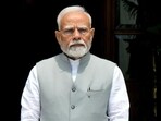 Prime Minister Narendra Modi at Hyderabad House in New Delhi.