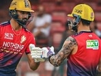 Royal Challengers Bengaluru players during an intra-squad practice match. (RCB) Royal Challengers Bengaluru players during an intra-squad practice match. (RCB)