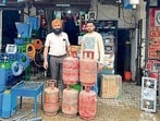 Some of the seized domestic cylinders in Ludhiana on Sunday. (HT Photo) Some of the seized domestic cylinders in Ludhiana on Sunday. (HT Photo)