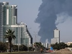 Smoke rises from the direction of an energy installation in the Gulf emirate of Fujairah on March 14.