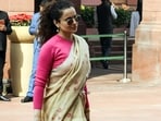Kangana Ranaut at the Parliament premises during the February 2026 Budget Session, in New Delhi. Kangana Ranaut at the Parliament premises during the February 2026 Budget Session, in New Delhi.